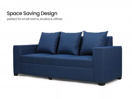 Hugo Upholstered 3 Seater Sofa in Blue Color